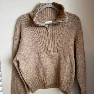 Tan Half-Zip Sweater